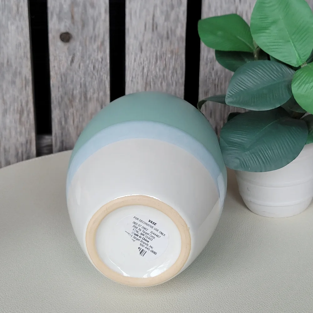 Target Mint, Baby Blue & White Teardrop Ceramic Bud Vase